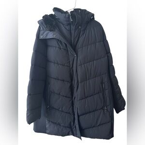 Andrew Marc Puffer Jacket Women’s  Faux Fur Hood Full Zipper